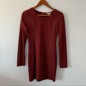 Lucca Couture Long Sleeve Dress - Maroon - Size Small
